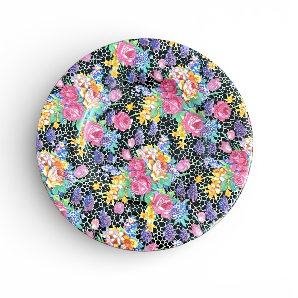 VTG 1930s Royal‎ Winton Grimwades Hazel Black Chintz 6" Smooth Round Plate